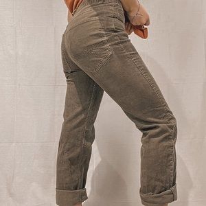 Green corduroy pants